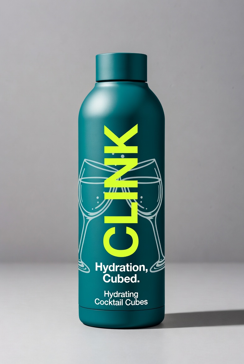 CLINK 16 fl oz bottle in deep emerald with chartreuse wordmark
